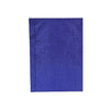 Blue notebook with floral pattern on a white background