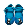 Blue kids' mary jane shoes with pandas