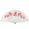 Double Dragon KungFu Fabric Fan- red on white