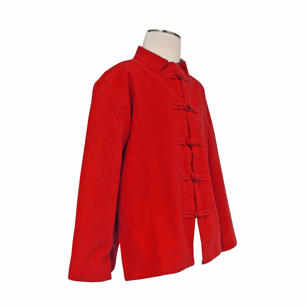 Kids Linen Tang Jacket - Red