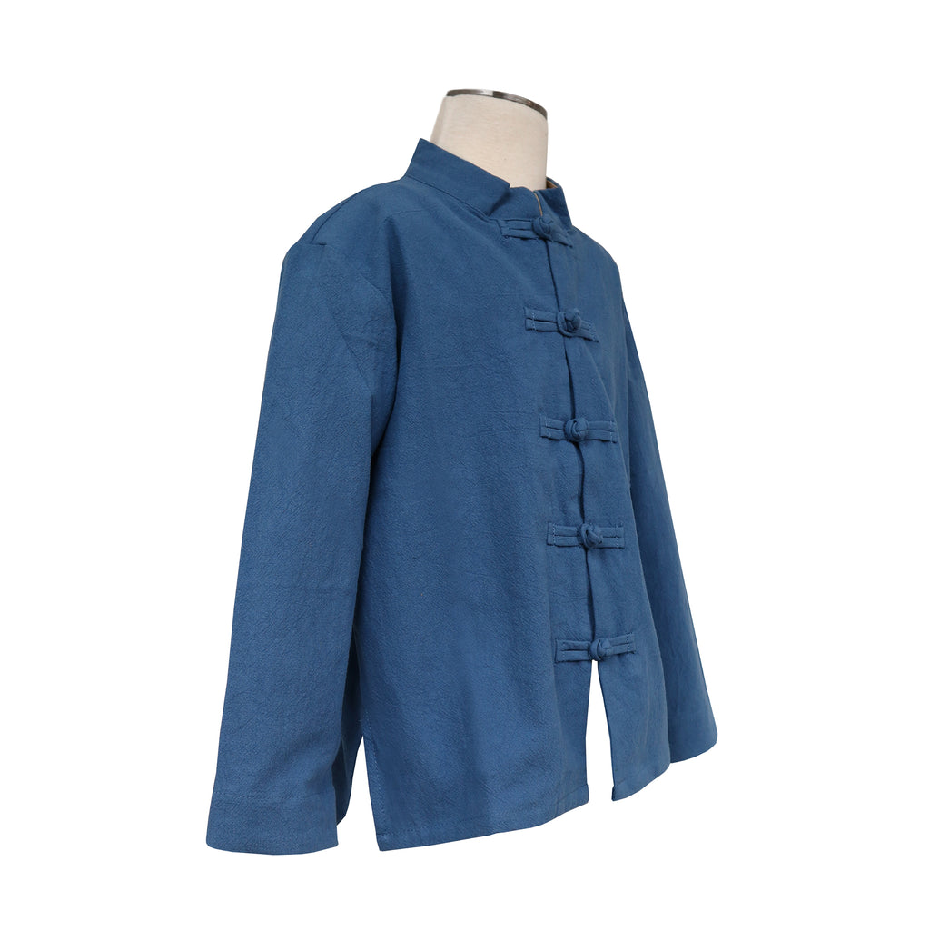 Kids Linen Tang Jacket - Blue