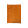 Orange notebook with a textured cover on a white background