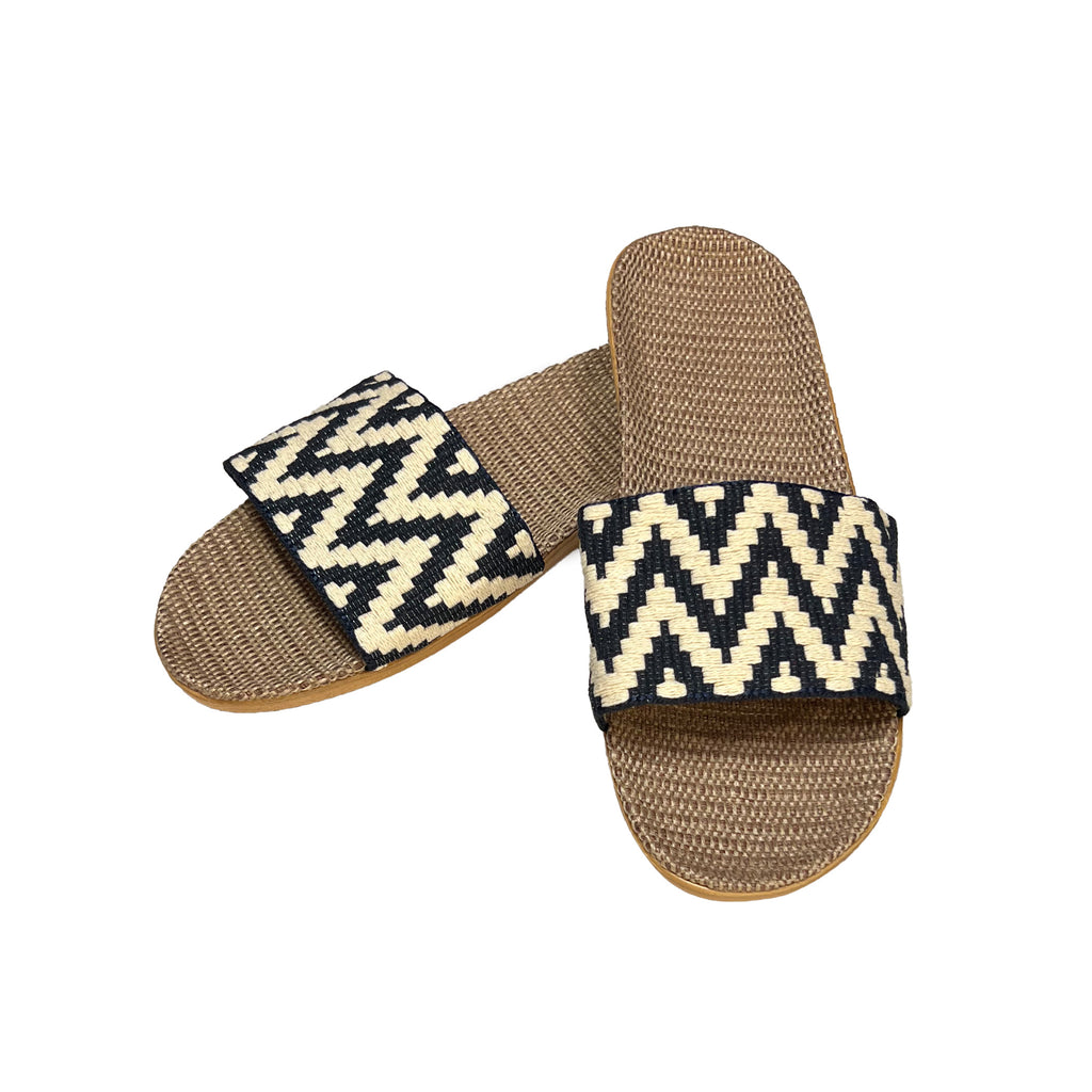 Men's Wide Band Sliders - Zigzag