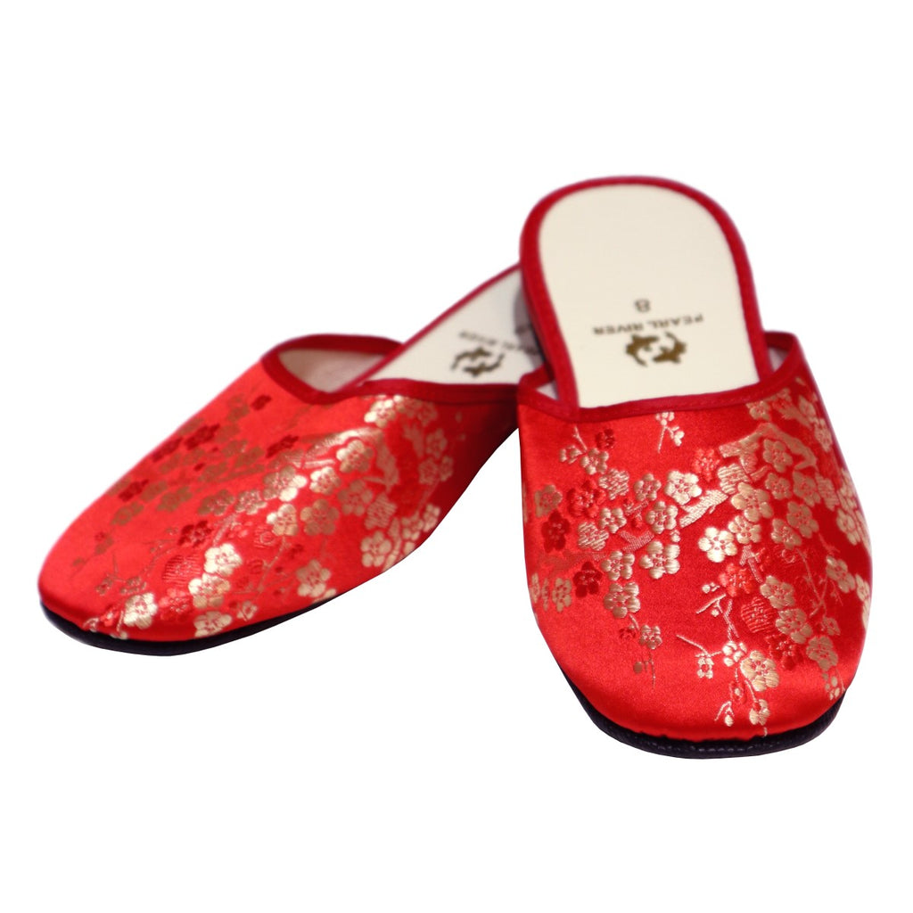 Plum Blossom Rayon Brocade Slipper (Various Colors)