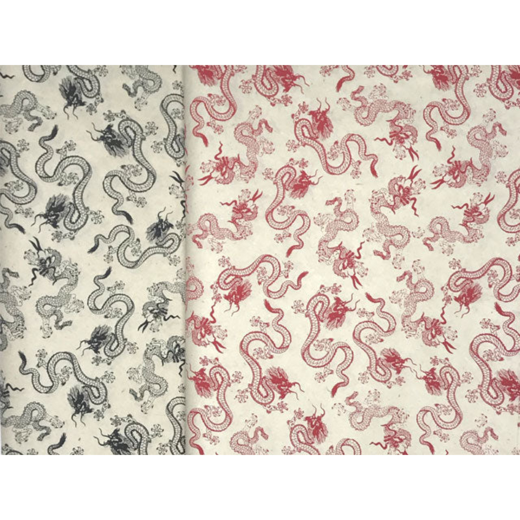 Handmade Nepal Silkscreen Paper - Dragon (Various Colors)